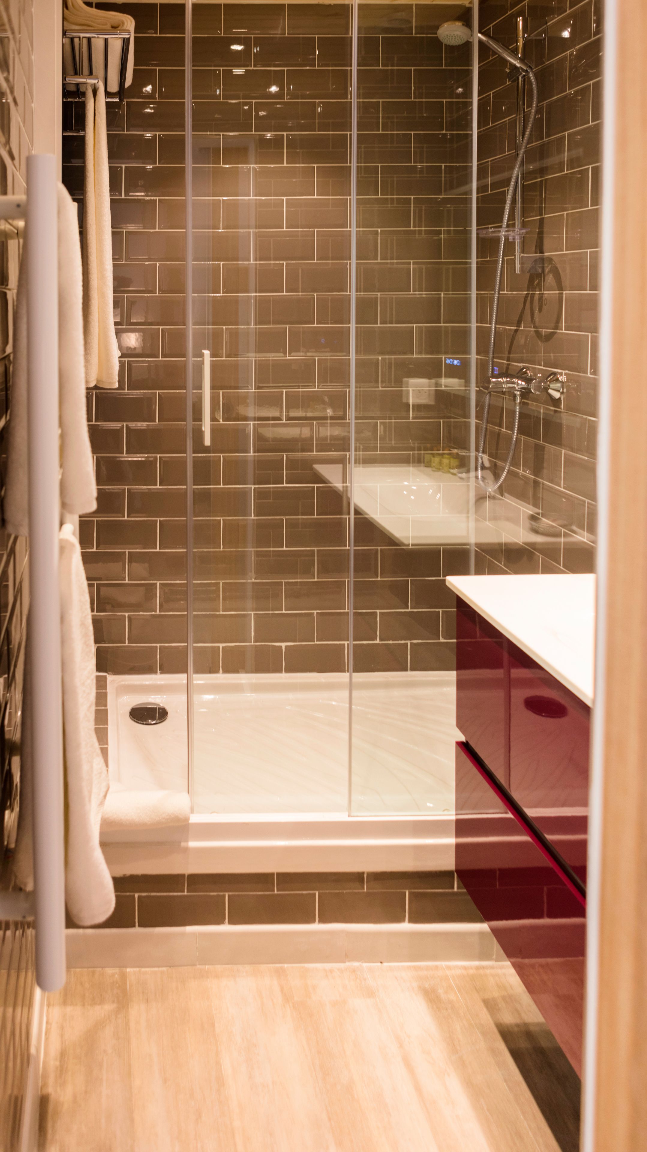 double room (les coquelicots) | bathroom | shower, rainfall showerhead, free toiletries, hair dryer