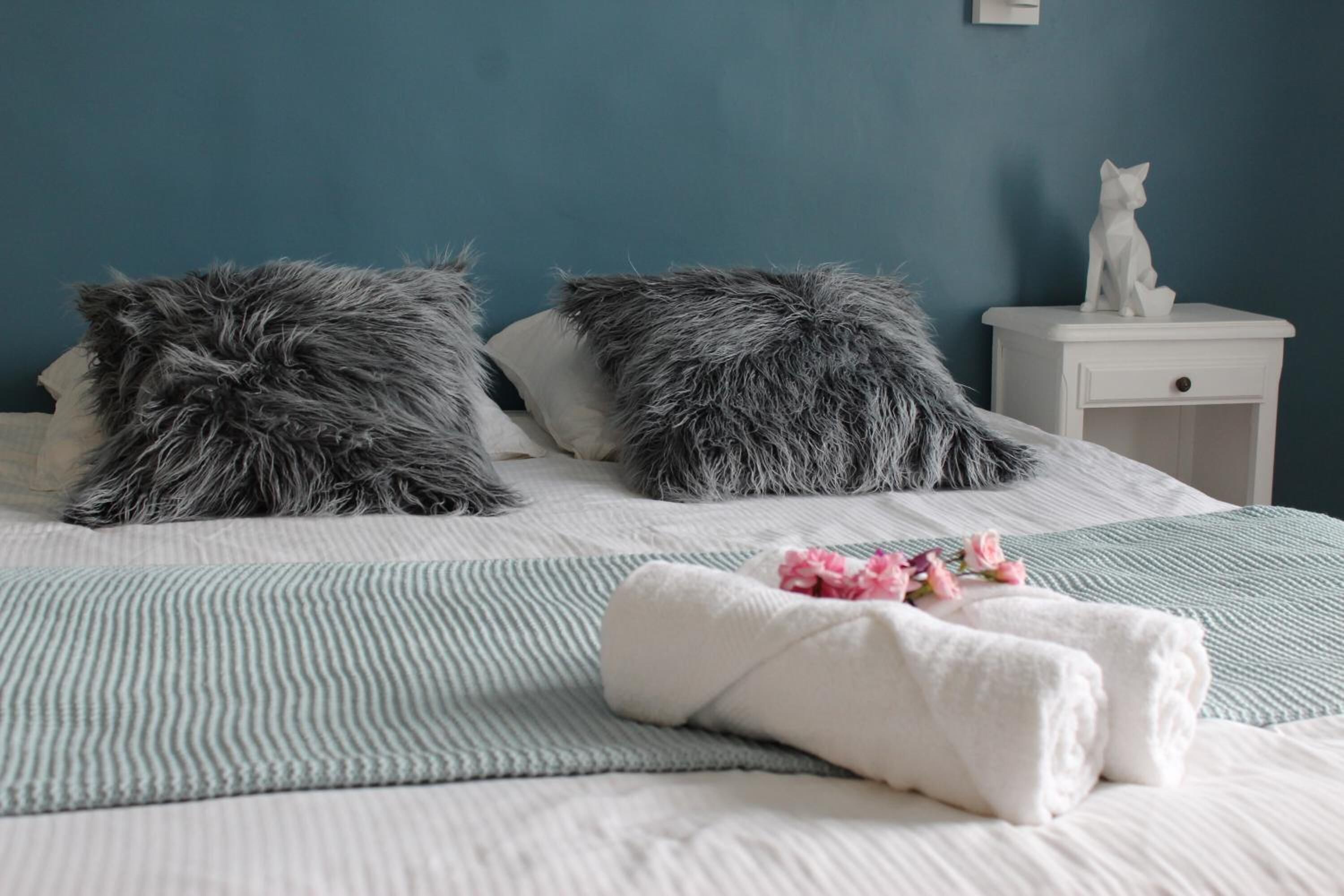 Hypo-allergenic bedding, individually decorated, individually furnished