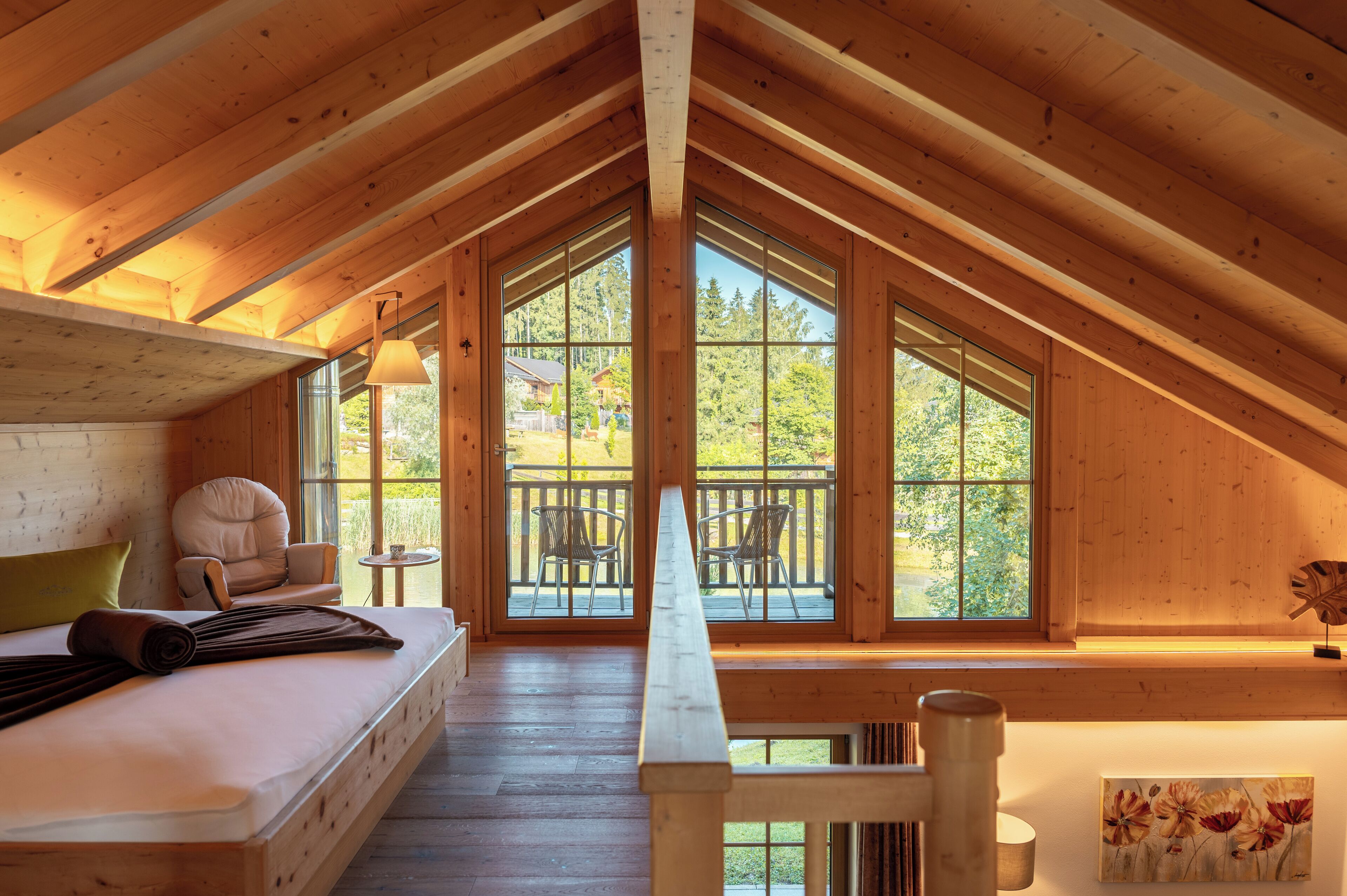 Chalet, 2 Schlafzimmer, Whirlpool, Sauna (Seeblick-Chalet) | 1 bedroom, minibar, in-room safe, blackout curtains