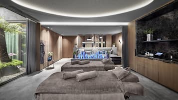 Espace de soins pour les couples, sauna, bain à remous, hammam
