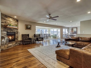 Smart TV, fireplace, video games