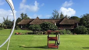 Enjoy golfing on our well-manicured course, surrounded by lush greenery and traditional architecture.