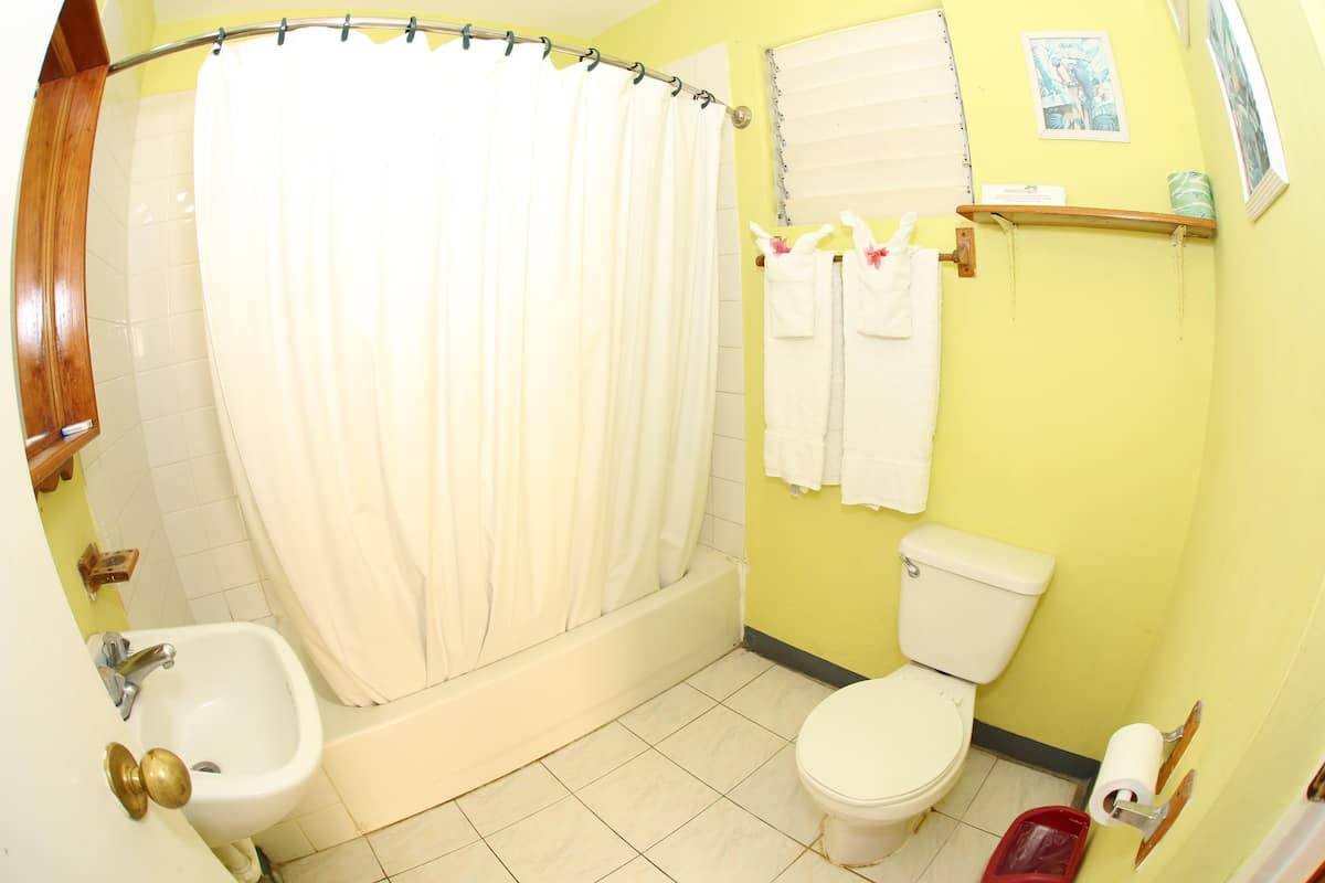 superior double room | bathroom | combined shower/bathtub, free toiletries, hair dryer, towels