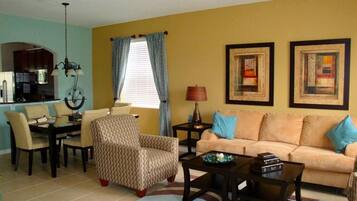 Villa, 6 Bedrooms, Private Pool | Living room | Flat-screen TV, video game console, DVD player