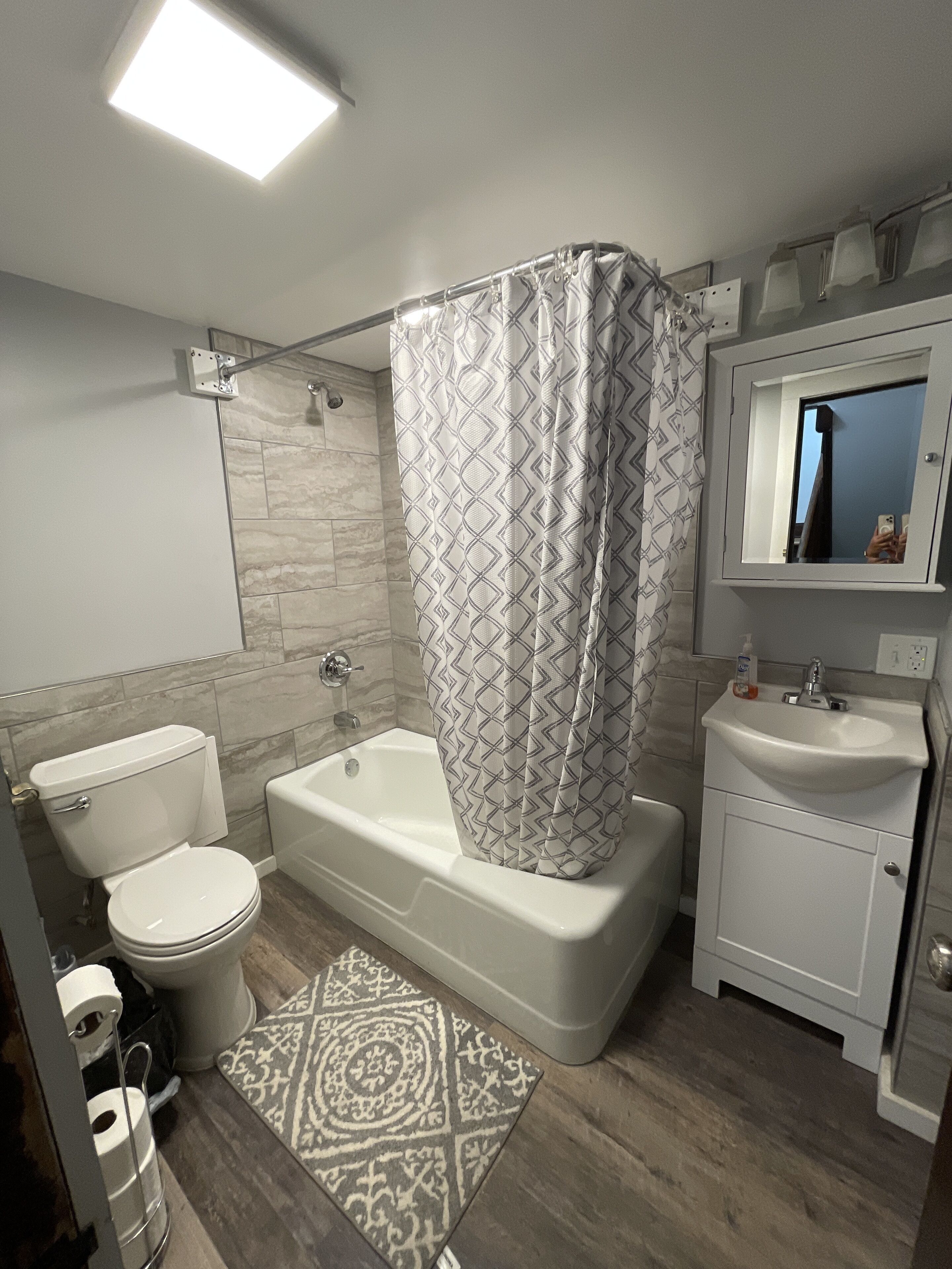 Combinazione doccia/vasca, vasca da bagno a immersione totale