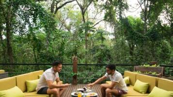 Outdoor banquet area