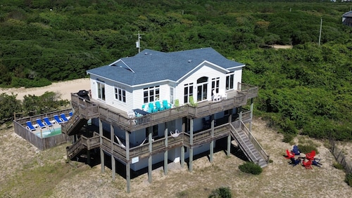 6BR Oceanview | Huge Pool & Hot Tub | Game Rm | Sleeps 14 | Pets | 4x4 Beach