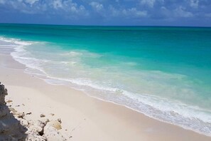 On the beach, sun-loungers, beach towels - Beach Front Villa, pool, mainland accessible by car.  (ISLA MUJERES- ISLA BLANCA)