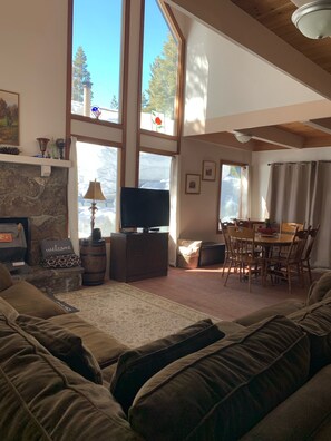 TV, DVD player, ping pong, books