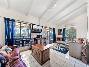 Tv, pejs, dvd-afspiller, bordtennisbord