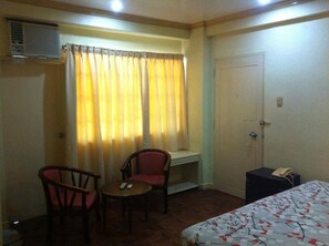 Desk, free WiFi, bed sheets