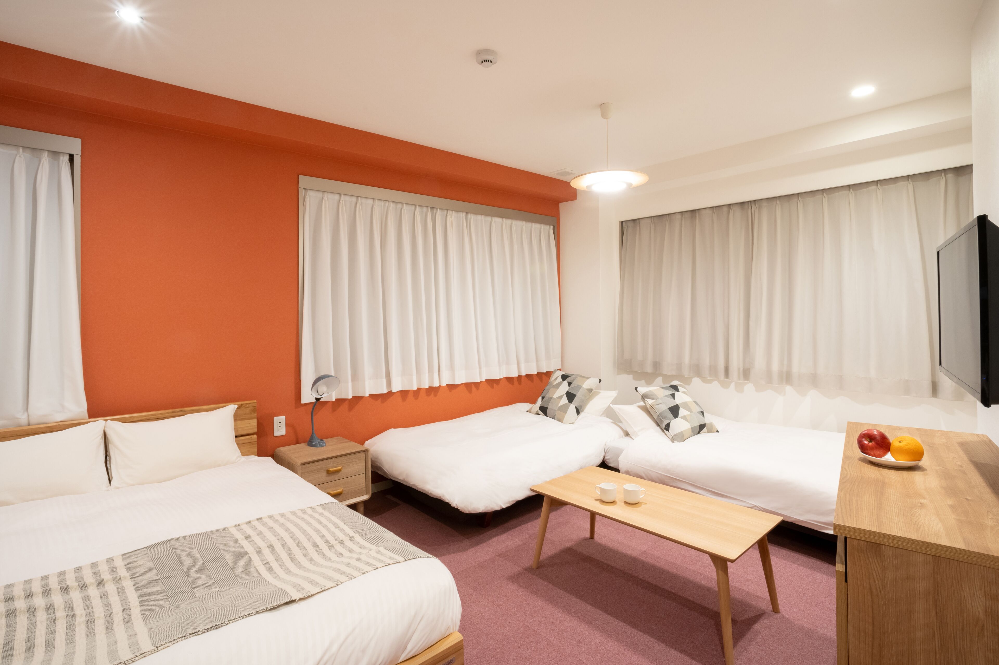 1 bedroom, desk, laptop workspace, blackout curtains