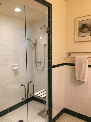 Shower, hair dryer, towels, soap - Delightful Downtown Ithaca Home & Garden for extended stays (Ithaca)