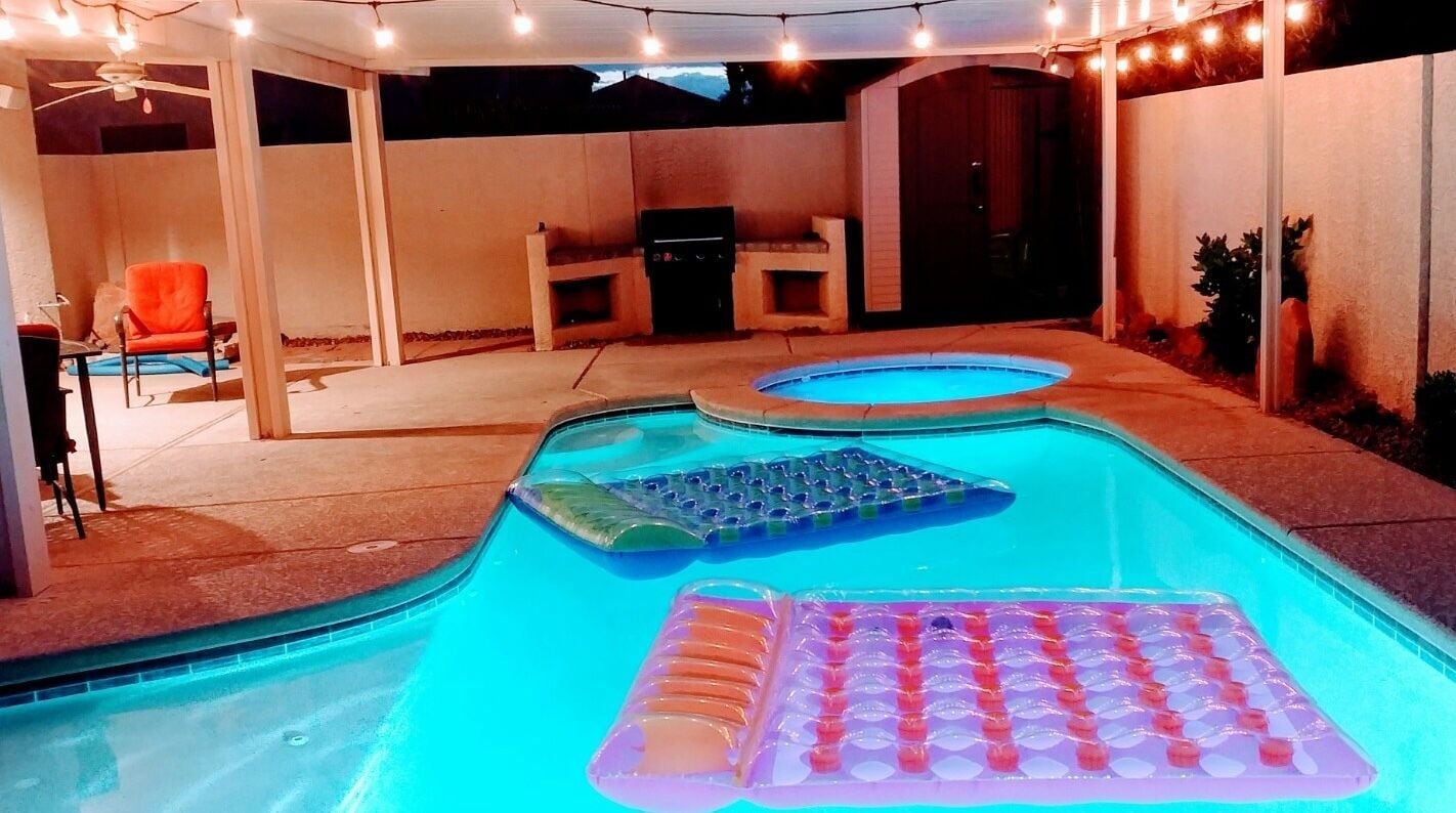 Piscine extérieure, piscine chauffée