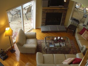 TV, fireplace, DVD player, ping pong