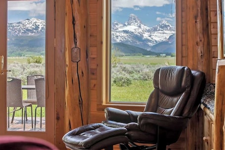 Interior. Teton Homestead: Timber Home, Teton Views