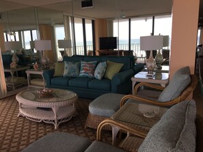 Smart TV, fireplace, DVD player - Spacious Beachfront Condo at Edgewater (Panama City Beach)