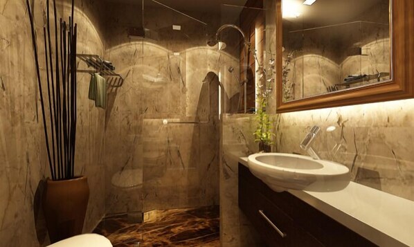 Regadera, amenidades de baño gratuitas, toallas 