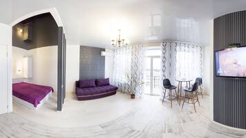 Studio Suite, 1 Tempat Tidur Queen dengan tempat tidur Sofa, Bebas Asap Rokok | 1 kamar tidur, kedap suara, setrika/meja setrika, dan Wi-Fi gratis