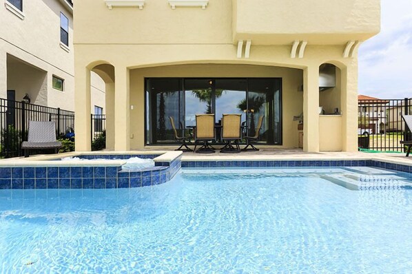 Family Villa, Kitchen, Garden Area | Outdoor pool