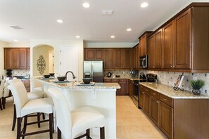 Family Villa, Hot Tub, Garden Area | Shared kitchen