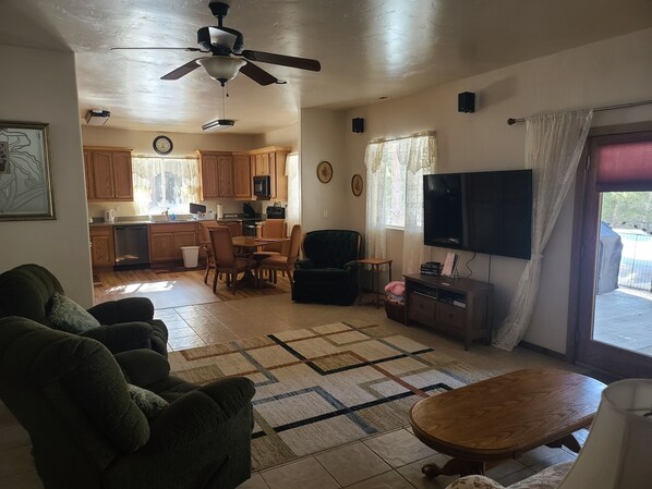 Smart TV, DVD player, books