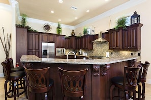 Family Villa, Hot Tub, Garden Area | Shared kitchen