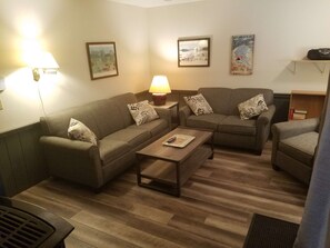 TV, fireplace - ☆ SKI ON & OFF ☆ Spruce Glen B on Great Eastern Trail w/AC, Fireplace, Sauna (Killington)