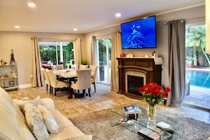 Fireplace, stereo