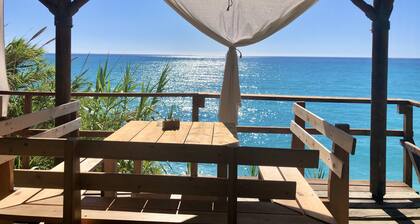 Modern spacious villa with private pool, large garden and sea view/sunset