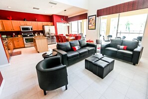 Villa, Multiple Bedrooms, Private Pool | Living room | Flat-screen TV, video-game console, DVD player