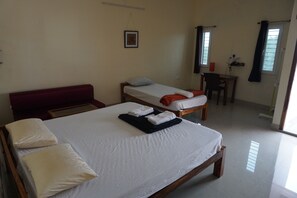 Individually furnished, laptop workspace, soundproofing, rollaway beds