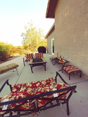 Large patio with BBQ