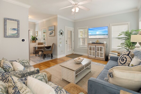 TV, DVD player, stereo