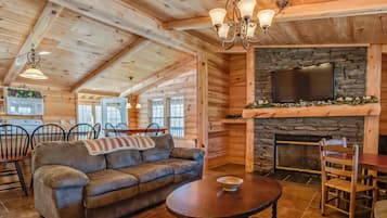 Smart TV, fireplace, DVD player