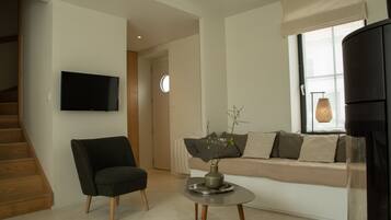 Televisión y chimenea