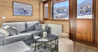 Appartement rénové 8 pers, balcon sud, pied des pistes