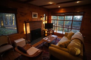 TV, fireplace, DVD player, table tennis - Beautiful, Tranquil Woodstock Mountain House in the Middle of 4 Wooded Acres (Woodstock)