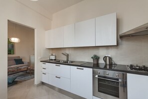 Fridge, microwave, oven, stovetop - Apartments Florence - Oriuolo Elegance (Firenze)