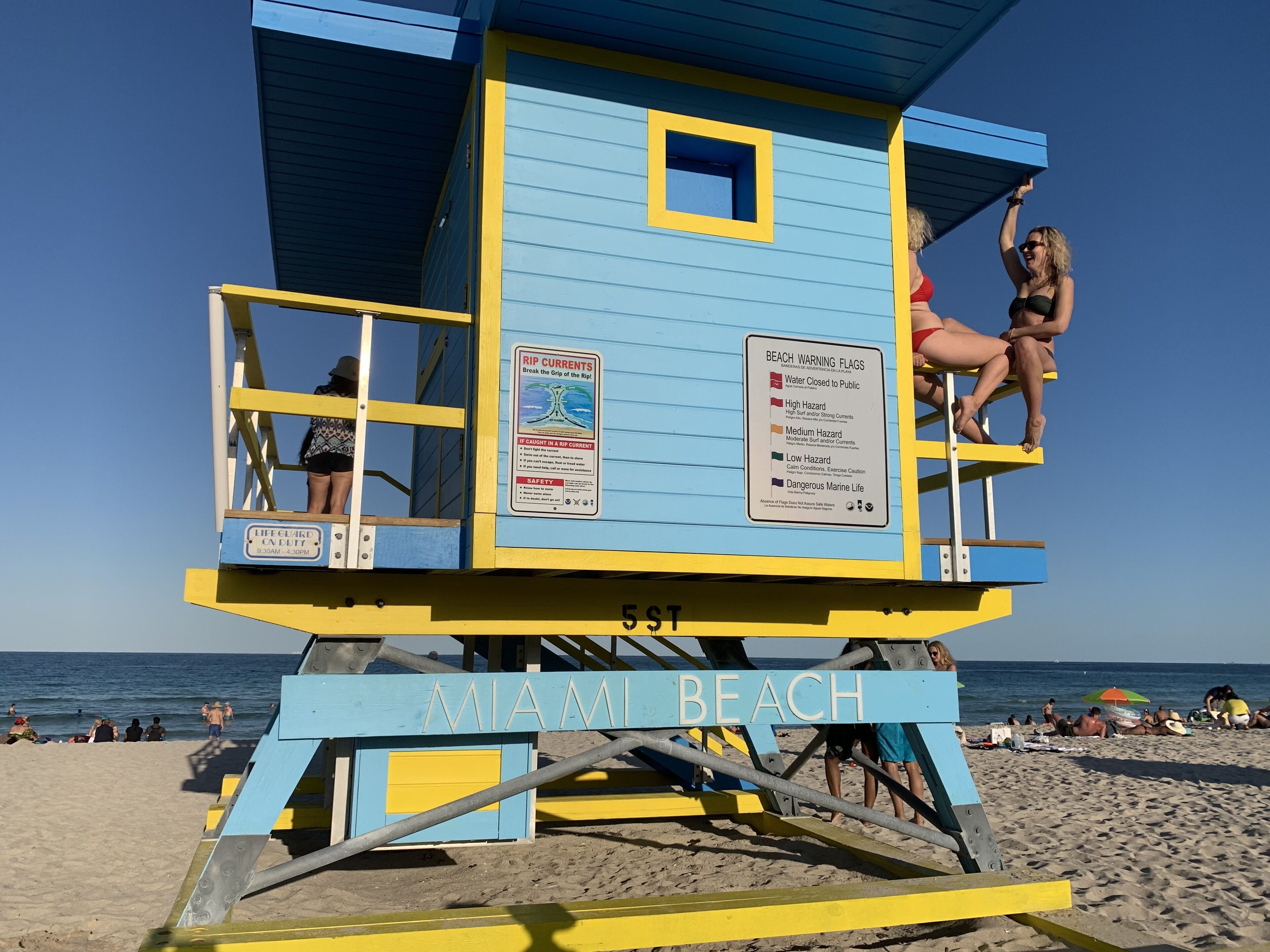 On the beach, sun loungers, beach towels