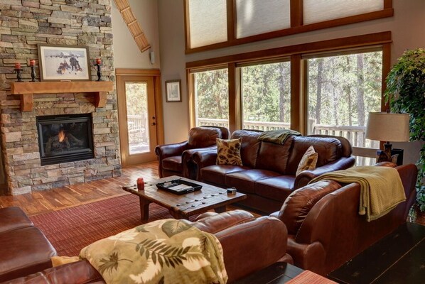 Smart TV, fireplace, video game console, DVD player