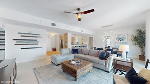 Smart TV, DVD player, video library, stereo - Exceptional Beachfront condo on Crescent Beach (Siesta key)