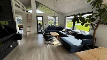 TV, fireplace, foosball, table tennis