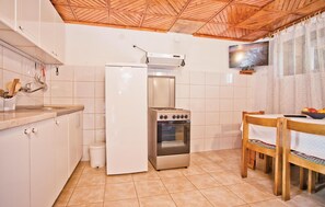 Fridge, stovetop, cookware/dishes/utensils