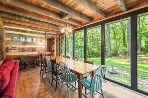 Dining - Restored Double Log Cabin on 400 Mountain Acres (Covesville)