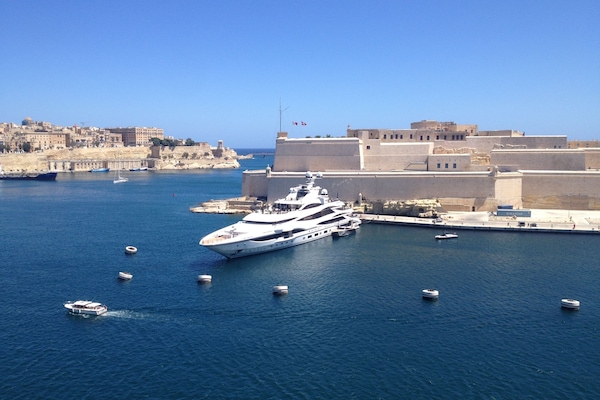 Unbeatable view of the Grand Harbour, Valletta & Fort St. Angelo from the terrac