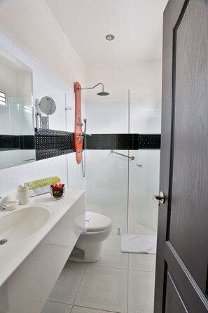 Suite Business | Baño | Ducha, artículos de higiene personal gratuitos y secador de pelo