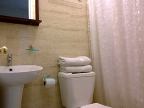Shower, hair dryer, towels - Hostal Lacroix (Vina del Mar)