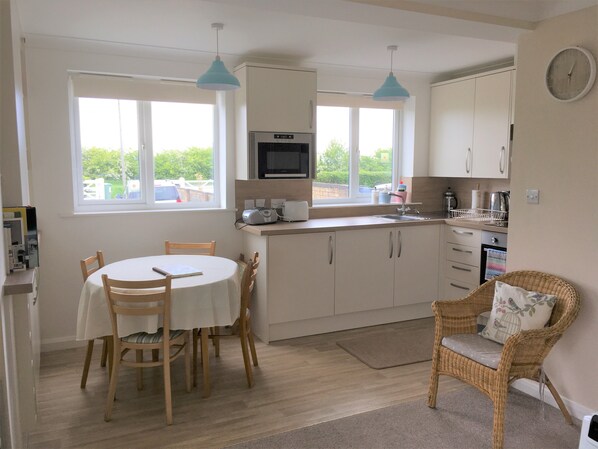 kitchen and dining area