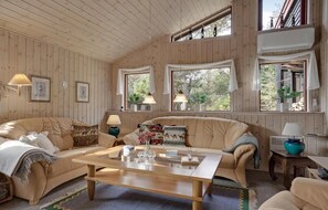 Smart TV, fireplace, DVD player